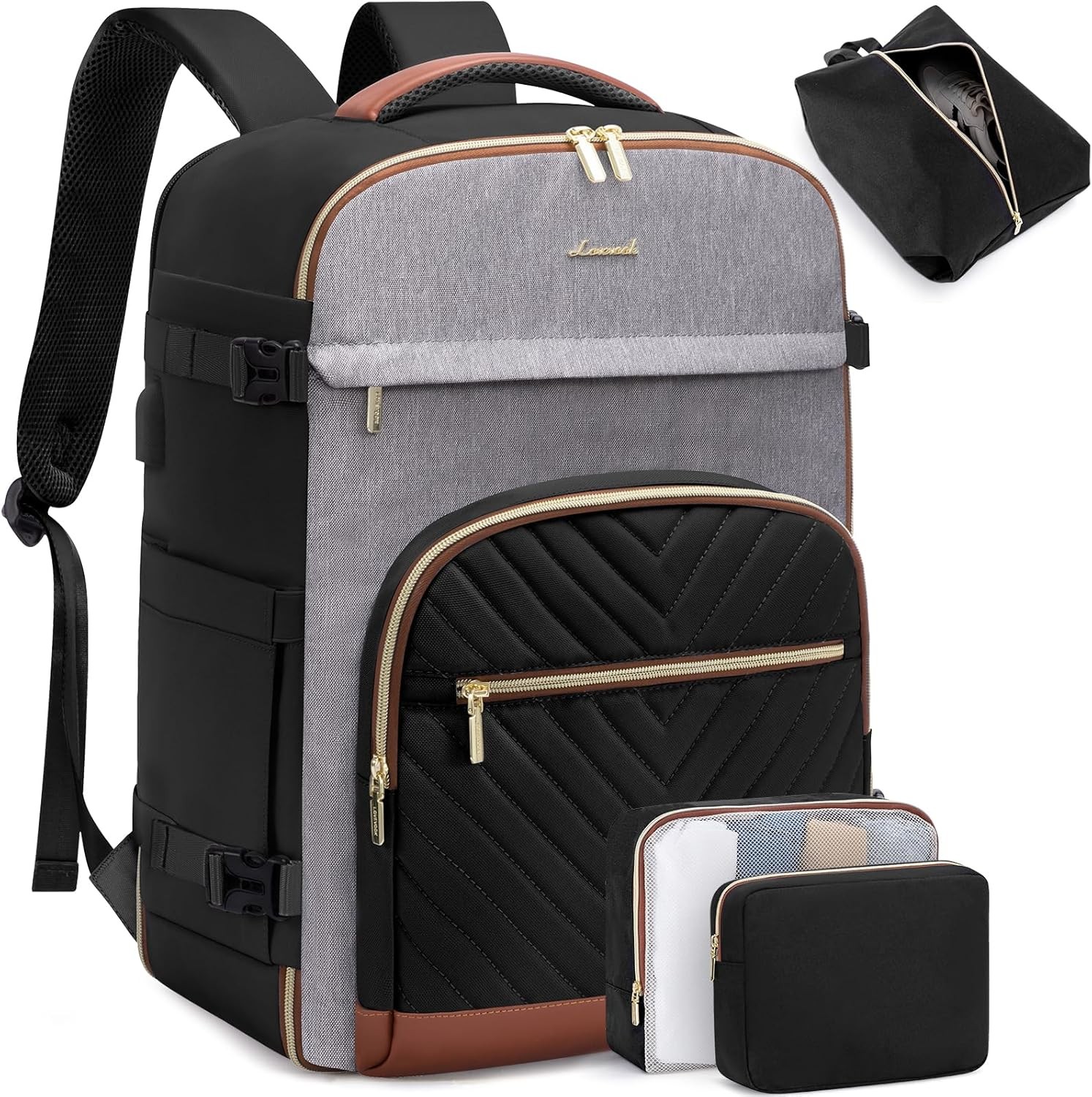 LOVEVOOK Travel Backpack for Women,40L Carry On Backpack for Airplanes,17.3 Inch Laptop Personal Item Travel Bag