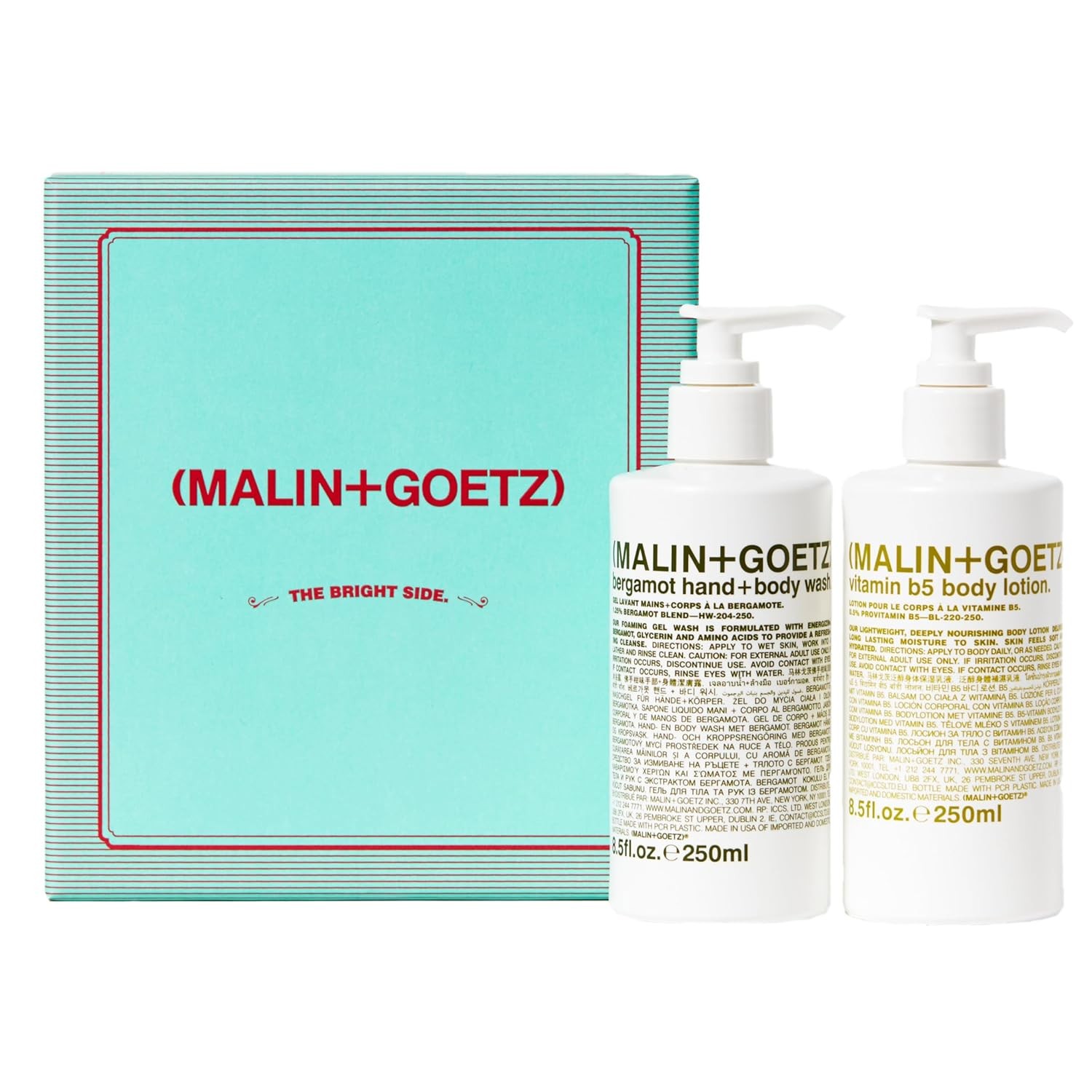 Malin + Goetz The Bright Side Wash + Lotion Duo – Luxury Skin Care Gift Set, Skin Care Kit for Men & Women, Stocking Stuffer for Christmas, Birthday Presents & Gift Baskets